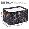 thumbnail image 4 of Yayeee Canvas Storage Basket with Handles for Shelves Fabric Bins Closet Organizer, Light Purple Flowers, 4 of 8
