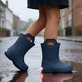 thumbnail image 3 of Kcolen Kids LED Light Rain Boots with Carry Handle Waterproof Non- Outdoor Rain Shoes for Toddler Boys Girls, Four Season Daily Wear Ages 2-11 Navy, 3 of 6