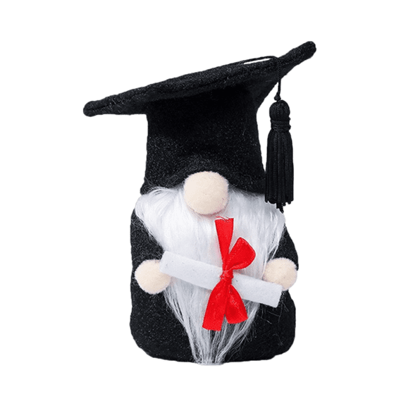 dgysar Graduation Gnome Plush Decoration Faceless Doll with Mortarboard Hat and Tassel Ornament for Adult Student Home and Office Desk Decor Black 1-Pack