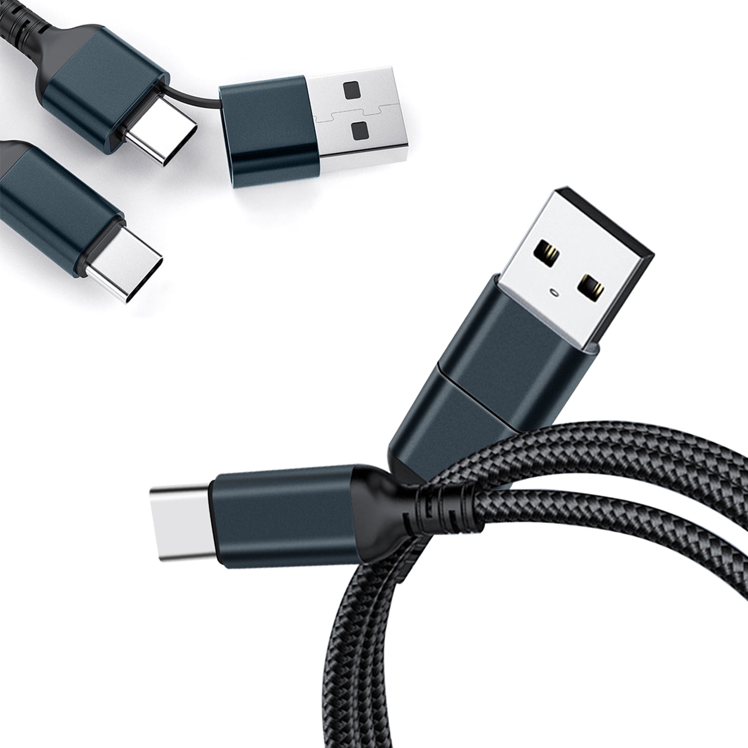 USB-C Cable 3.9FT Type C Fast Charger Cable Durable Nylon Braided USB A/C to USB-C Charger for Headset, Wireless Bluetooth Speaker Headphone, Sports Earbuds, and More Earphones, Cellphone