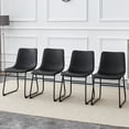 thumbnail image 5 of Lisonu Modern Dining Chairs Set of 4, Black PU Faux Leather Upholstered Kitchen Chairs with Ergonomic Back and Metal Legs for Dining Room, 5 of 19