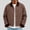 Brown, variant on Men's Short Contrast Collar Work Jacket, Button Front Casual Outerwear, Corduroy Collar & Cuffs, Large Patch Pockets, Cropped Relaxed Fit, Suitable For City Casual Walking Khaki S
