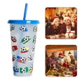 thumbnail image 2 of Luminous Straw Cups Christmas Color Changing Cup with Lid Gift (Green Football Game), 2 of 7