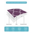 thumbnail image 4 of Quilt King Size Bedding Set, Dark Purple Moroccan Reversible Summer Quilt 3 Pieces, Country Abstract Quatrefoil Lattice Lightweight Bedspreads Coverlets with 2 Pillow Shams for All Seasons, 4 of 5