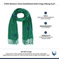 thumbnail image 4 of CTM  Pearl Embellished Solid Fringe Oblong Scarf (Women), 4 of 4