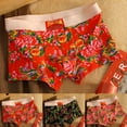 thumbnail image 4 of Mens Peony Flower Boxer Briefs Cotton Underwear Breathable Comfort Pouch Panties, 4 of 4