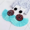 thumbnail image 2 of K-KED Fashion Women Bohemian Long Tassel Earrings Fringe Boho Dangle Earring Jewelry-Style 8, 2 of 6