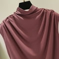 thumbnail image 3 of T Shirts For Women Women Turtleneck Sleeveless Cotton Solid Casual Loose Tunic Top Tee Shirt Tank, 3 of 7