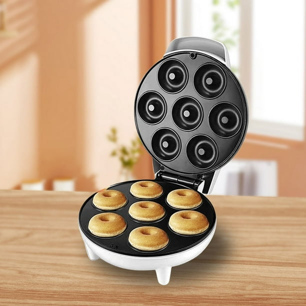 Mini máquina para hacer donas con superficie antiadherente, para hacer 7 donas (enchufe del Reino Unido)