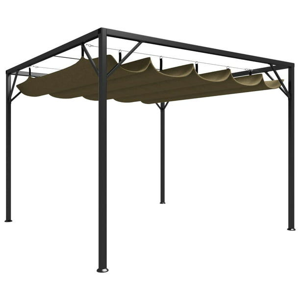 vidaXL Gazebo Pavilion Party Tent with Retractable Roof Sunshade
