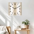 thumbnail image 3 of Beige White Ombre Wooden Wall Clock Silent Non Ticking, Abstract Art Modern Cream Gradient Square Wall Clocks Battery Operated, Decor Clock for Home Office, Living Room, Kitchen, 10 Inch, 3 of 9