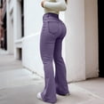 thumbnail image 6 of Yindaity Women's Jeans Wide Leg Jeans for Women High Waisted Straight Leg Stretchy Cropped Denim Pants with Pockets Jean (Purple,XXL), 6 of 7
