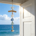 thumbnail image 4 of Floating Wood and Sea Glass Hanging Ornament Coastal Ocean Wall Art for Indoor Home Decoration 10x4 Inch Green, 4 of 9