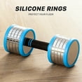 thumbnail image 4 of V2.0 Adjustable Steel 60lb Dumbbells - 2 in 1 Silver Dumbbells Set Used as Barbell for Home Gym Workout, 4 of 6