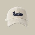 thumbnail image 2 of LiuXxxx Spring Summer Wide Brim Embroidered Letter Soft Top Hat Sun Fashionable Unisex Baseball Cap Beige, 2 of 4