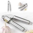 thumbnail image 1 of Tong Stainless Steel Garlic Large Manual Garlic Crusher For Quick Minced Garlic And Paste Making, 1 of 5