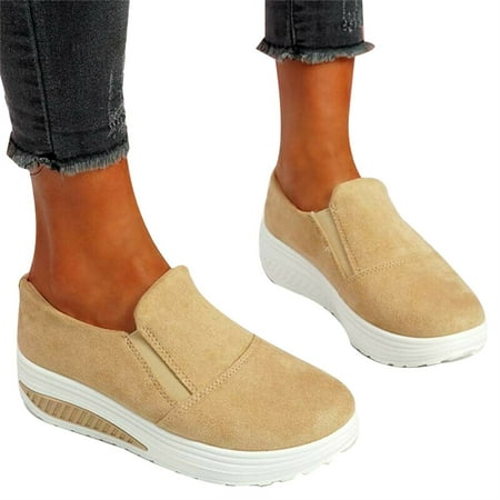 

Non-slip Sneakers for Women Slip-on Anti-slip Shoes Casual Round Toe Platform Walking Shoes