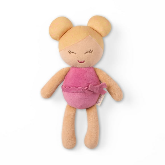 Small plush bath doll – brown hair girl made by Lullababy