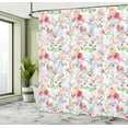 thumbnail image 5 of Ambesonne Country Shower Curtain, Colored Spring Flowers, 69"Wx75"L, Pink Green Red, 5 of 5
