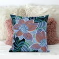 thumbnail image 2 of Amrita Sen Designs CAPL1117BrCDS-BL-18x18 18 x 18 in. Mangnolia Flower & Leaf Broadcloth Indoor & Outdoor Blown & Closed Pillow - Green, Indigo & Orange, 2 of 6