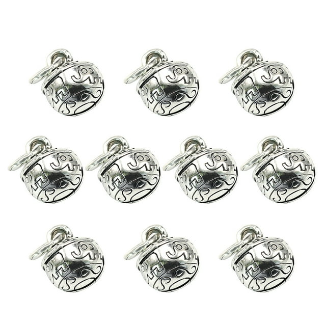 GOOHOCHY 10pcs aleación tallada campana colgantes DIY encantos fabricación de joyas accesorio para collar pulsera (plata antigua)