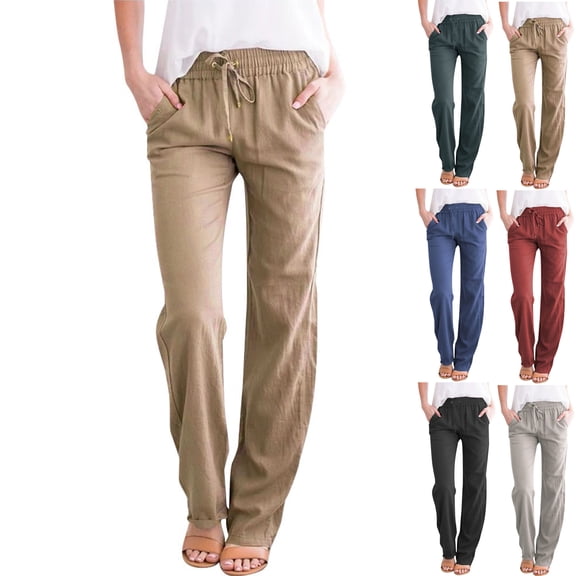 Vibrex Womens Sweatpants Fall Baggy Wide Leg Sweatpant Lightweight Straight Leg Soft Sweat Pants Loose Drawstring Pants for Women Fashion Casual Elastic Waist Solid Color Business Pants Women