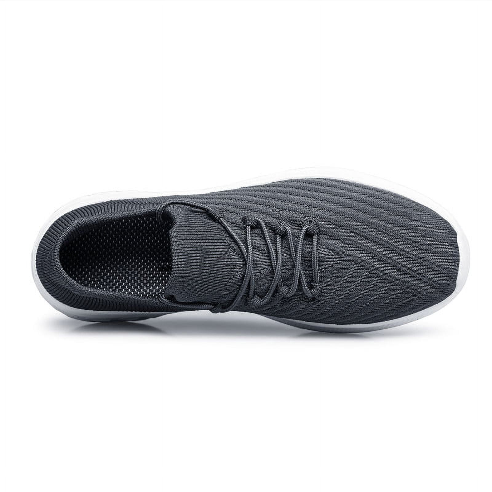 vibdiv Mens Slip On Walking Shoes Lightweight Breathable Non Slip Running Shoes Comfortable Fashion Sneakers for Men Grey Size 7