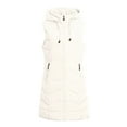 thumbnail image 5 of larppty Women Lightweight Puffer Vest Long Winter Coat Zip Up Quilted Jackets Hooded Sleeveless Plus Size Warm Vest (White, 3XL/XXL), 5 of 6