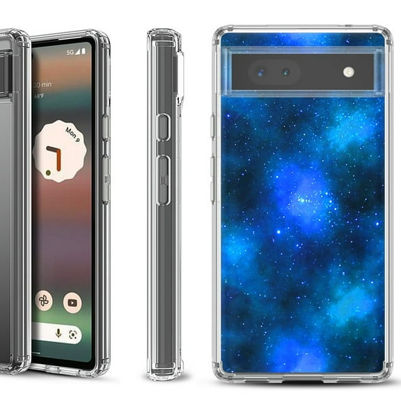 Shockproof Bumper Phone Case for Google Pixel 6a, by OneToughShield ® - Cosmos/Stars