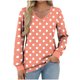 thumbnail image 2 of Heisall Womens Tops Long Sleeve V-Neck Loose Casual Tshirts Polka Dot Print Spring Autumn Fashion, 2 of 5