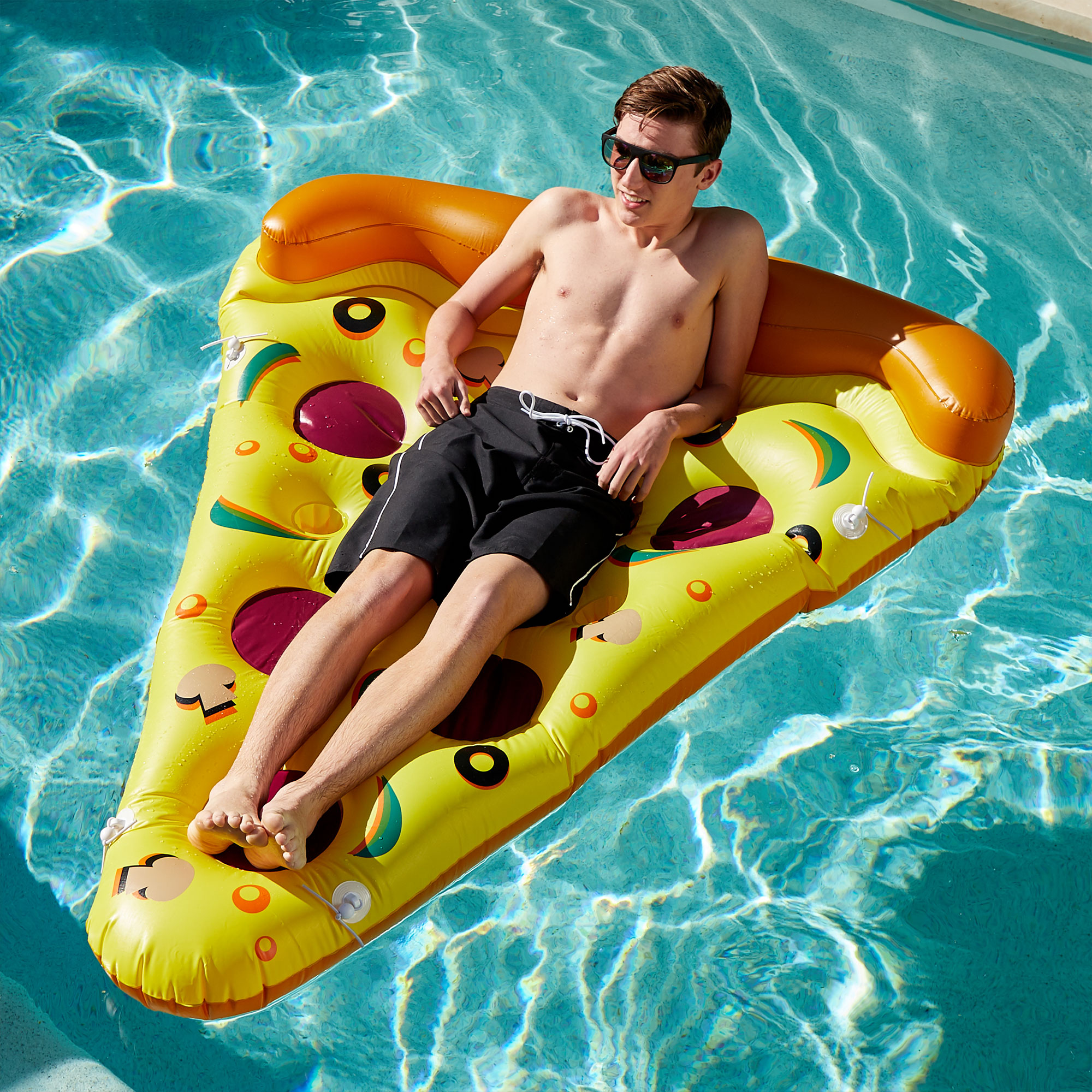フロート プール 水遊び 浮き輪 72" Inflatable Yellow and Orange Pizza Slice Swimming Pool Float Raftフロート プール 水遊び 浮き輪