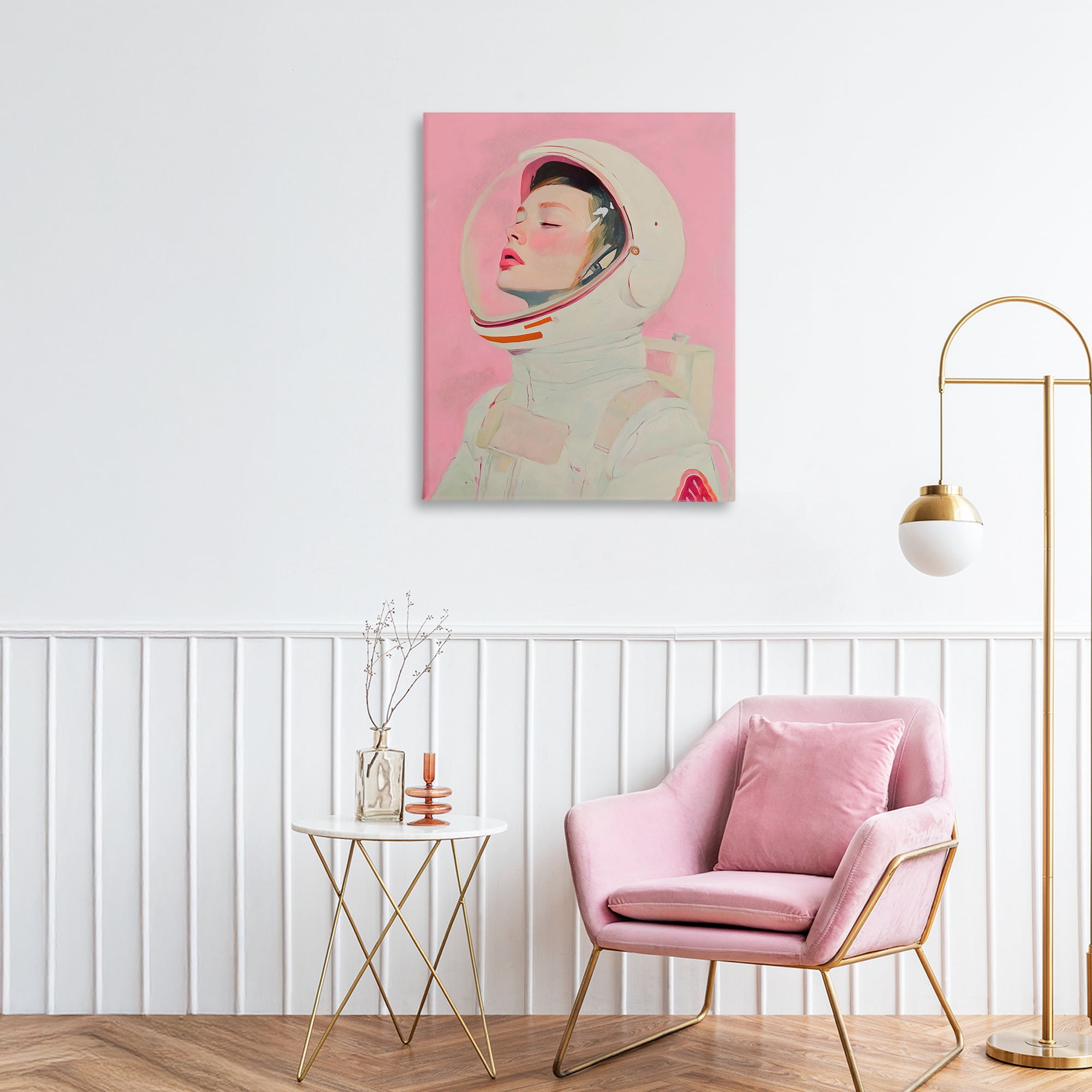 Stupell Industries Pink Astronaut Girl Canvas Wall Art, design by The Prints Vibe