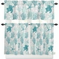 thumbnail image 2 of Kitchen Curtains Set, Turquoise Coastal Kitchen Curtains and Valances Set, Sea Turtle Nautical Coral Summer Beach Rod Pocket Tier Curtains 24 Inch Length for Cafe/Bedroom Windows, 2 of 6