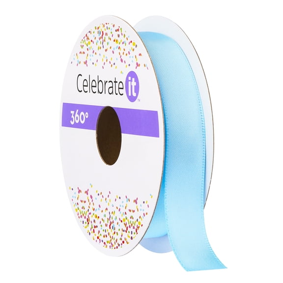 12 Pack: 5/8" Satin Light Blue Ribbon by Celebrate It® 360°™