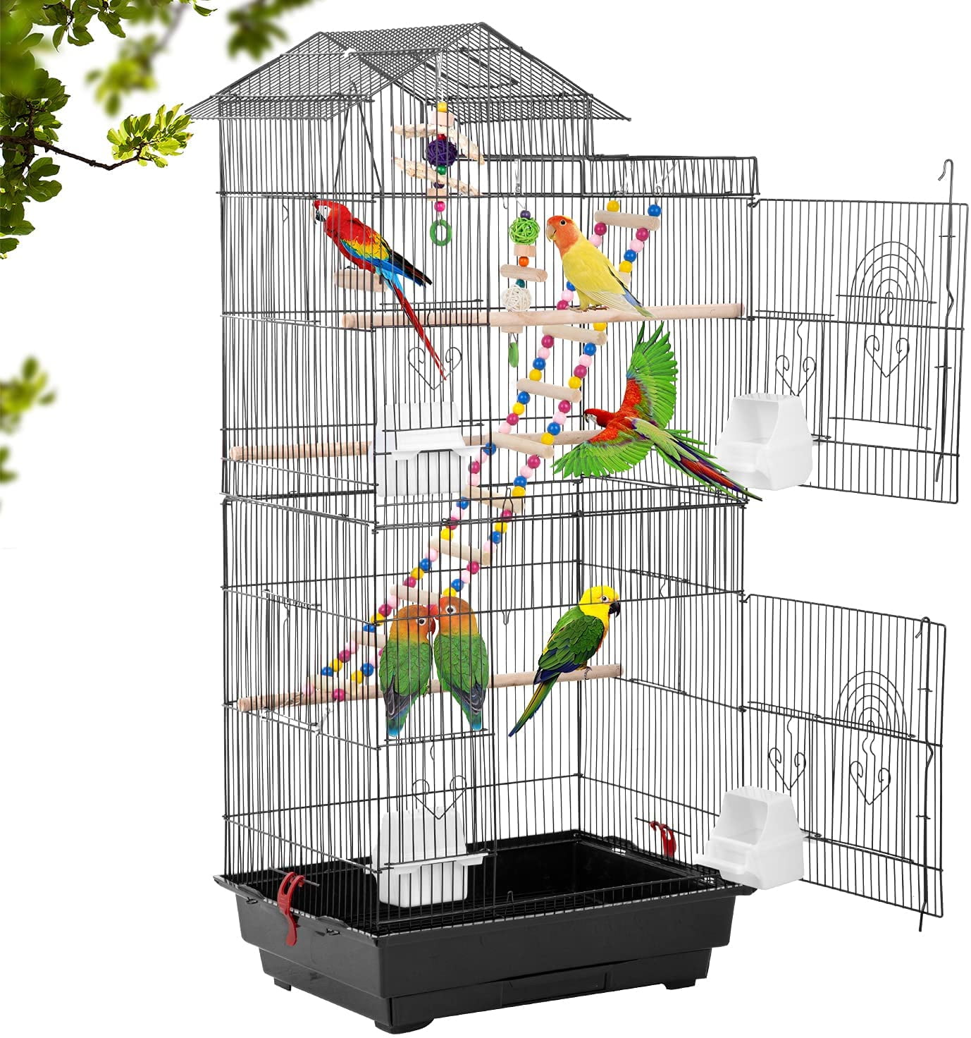 37" 57" 39" 63" 68"Small Large Bird Cage Play Parrot Cage And Cup Food 7 Style 