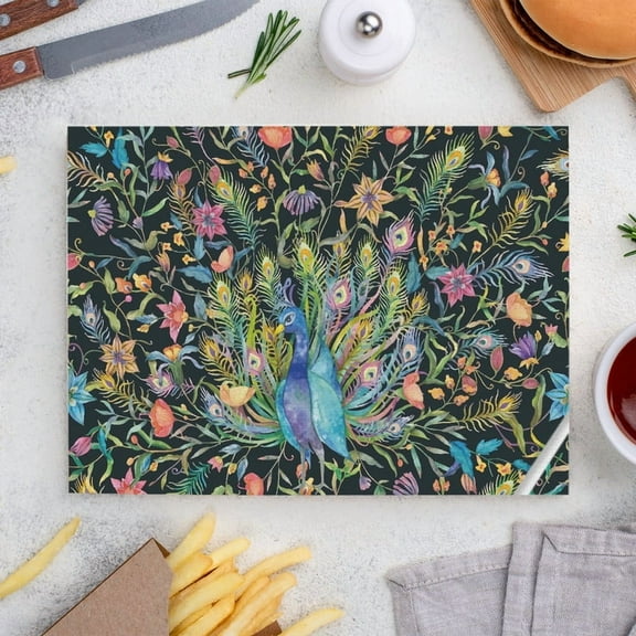Place Mats Set,Decorative Table Place Mats For For In Door Dinning,Heat Insulation Stain Resistant Table Mats(Peacock)