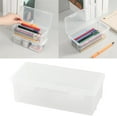 thumbnail image 7 of Extra Large Plastic Pencil Box Stackable Translucent Clear Pencil Caase Crayon Box Set, Marker Organizer Art Supply Storage Organizer for Gel Pens Pencils Erasers Tape Markers etc, 7 of 7
