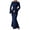 Blue, variant on Maxi Dress for Women Women's Stylish Casual Bodycon Dress with Long Sleeves and Crew Neck Solid Color Slim Fit Tunic Blue L