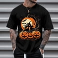 thumbnail image 4 of Bibifish Mens T-Shirts Crew Neck Jack O Lantern Print Tshirts Fall Halloween Short Sleeve Casual Tee Tops, 4 of 4