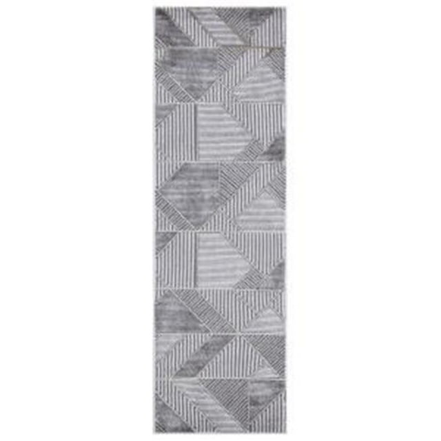 2 x 7 Pi Brighton Madison Tapis de Coureur Géométrique&44; Gris