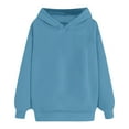 thumbnail image 6 of QUYUON Hooded Sweatshirts for Women Loose Fit Hoodies Pullover Tops Long Sleeve Crew Neck Oversized Sweatshirt Winter Sweater Coat Casual Fall Sweatshirts Hoodies Shirts Light Blue M, 6 of 7