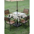 thumbnail image 4 of Outdoor Tablecloth with Umbrella Hole for Patio/Picnic/Party/Camping, Spring Magnolia Flower Waterproof Table Cloth Square Cover Washable, White Floral Botanical Light Blue (54"x 54"), 4 of 8