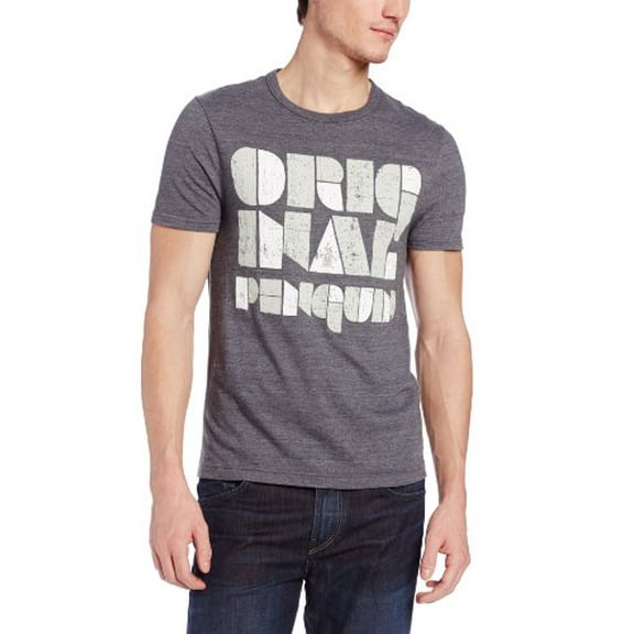 Original Penguin Men's Art Deco Graphic Tee, Asphalt, Large