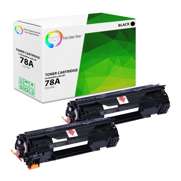 TCT Premium Compatible Cartouche de Toner pour HP 78A CE278A Noir Fonctionne avec HP LaserJet M1536 MFP M1536DNF, P1560 P1566 P1606 P1606DN Imprimantes (2 100 Pages) - 2 Pack