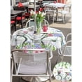 thumbnail image 5 of Outdoor Tablecloth with Umbrella Hole for Patio/Picnic/Party/Camping, Spring Waterproof Table Cloth Round Cover Washable, Bicycles Botanical Leaves Rose Colorful Stripes (Dia 60"), 5 of 8