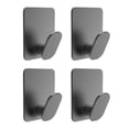 thumbnail image 1 of sweethay Paquete de 4 colgadores de pared de acero inoxidable para colgar abrigos, llaves, barra de comedor, cocina, baño, gancho organizador sin Almacenamiento y organización del hogar Negro sweethay HA072927-02, 1 of 6