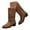Brown, variant on Women's Mid-Calf Boots Shark Boots Fold Over Chunky Heel Snip Toe Cowboy Cowgirl Pull On Boots for Women Brown,Size 7.5