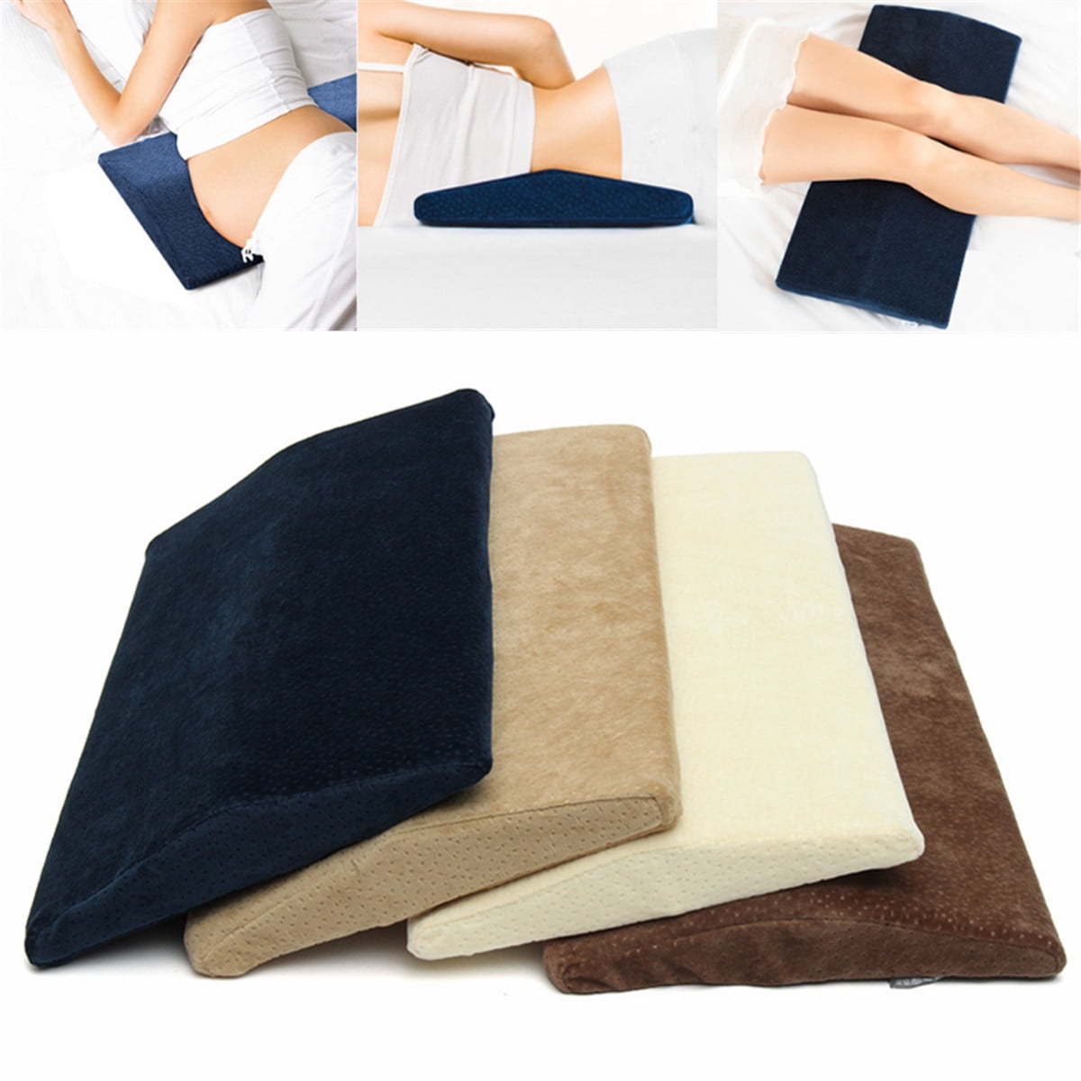 60x30cm Memory Foam Lumbar Pillow Sleeping Waist Back Support
