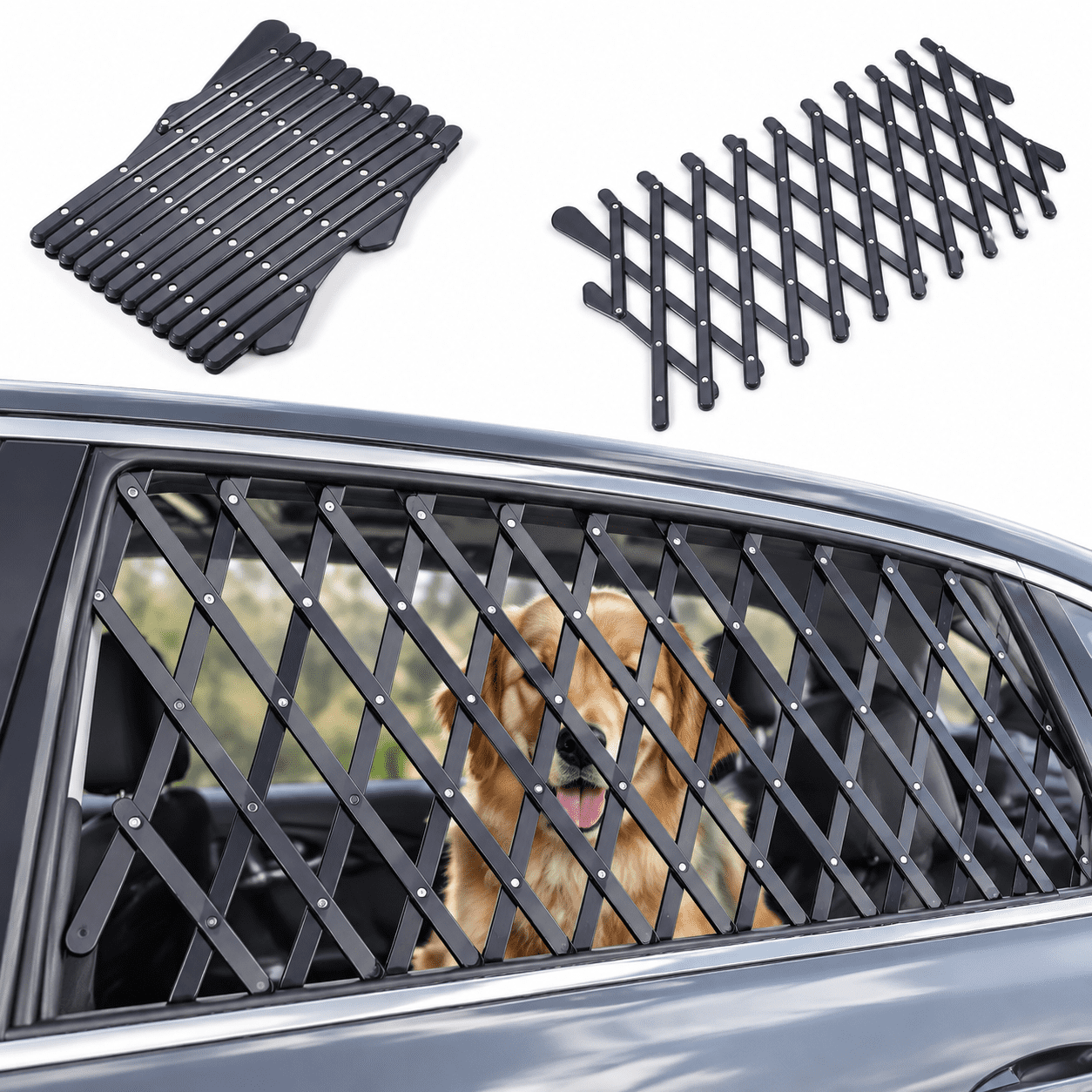 Universal 2-Pack Car Window Pet Barrier Plastic Dog Puppy Ventilation Grill Guard