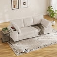 thumbnail image 2 of Rophefx 82" Comfy 3 Seat Sofa,Corduroy Deep Seat 3 Seater Couch with USB Ports,Cup Holders,Modern Loveseat Sofa for Small Spaces, Living Room, Bedroom,White, 2 of 9